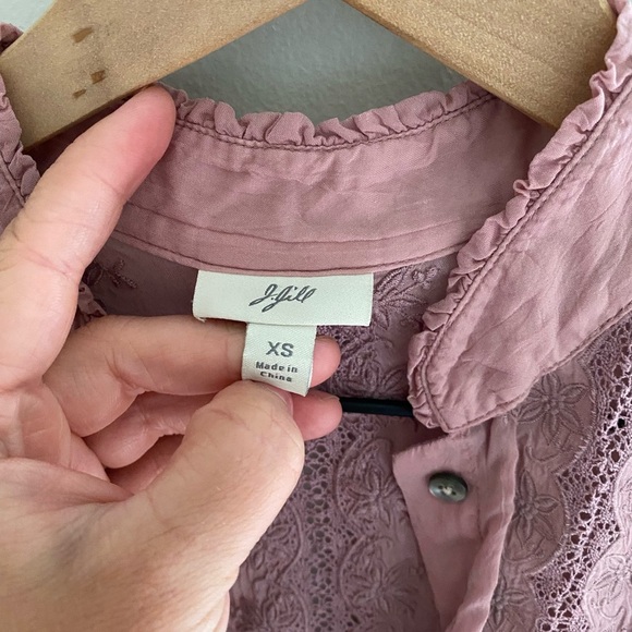J. Jill powder pink semi sheer long sleeved blouse size XS - Picture 2 of 7
